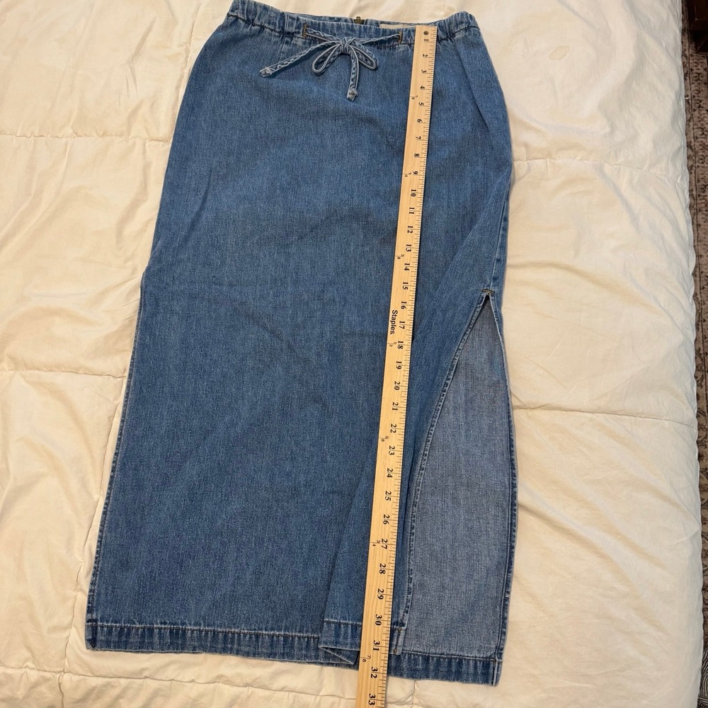 London Jean Women's Denim Maxi Skirt-Sz 4P-Med Wash-Vintage-Boho-Cottagecore‎ - Picture 3 of 7